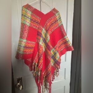 Plaid Poncho size M
